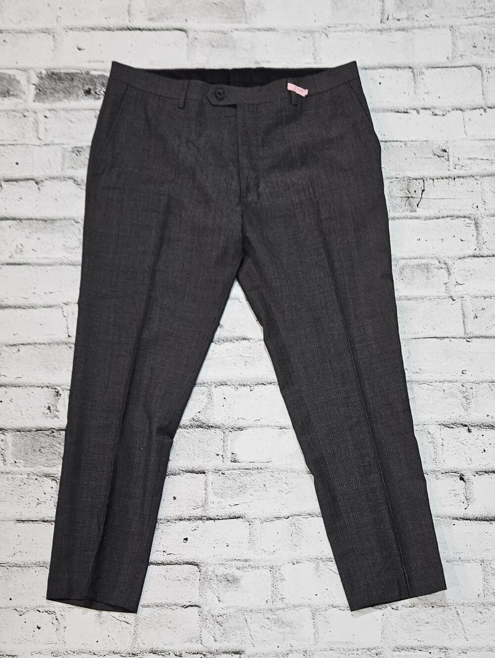 Kenneth Cole AWEARNESS Slim Fit Dress Pants Mens Charcoal Gray 36W